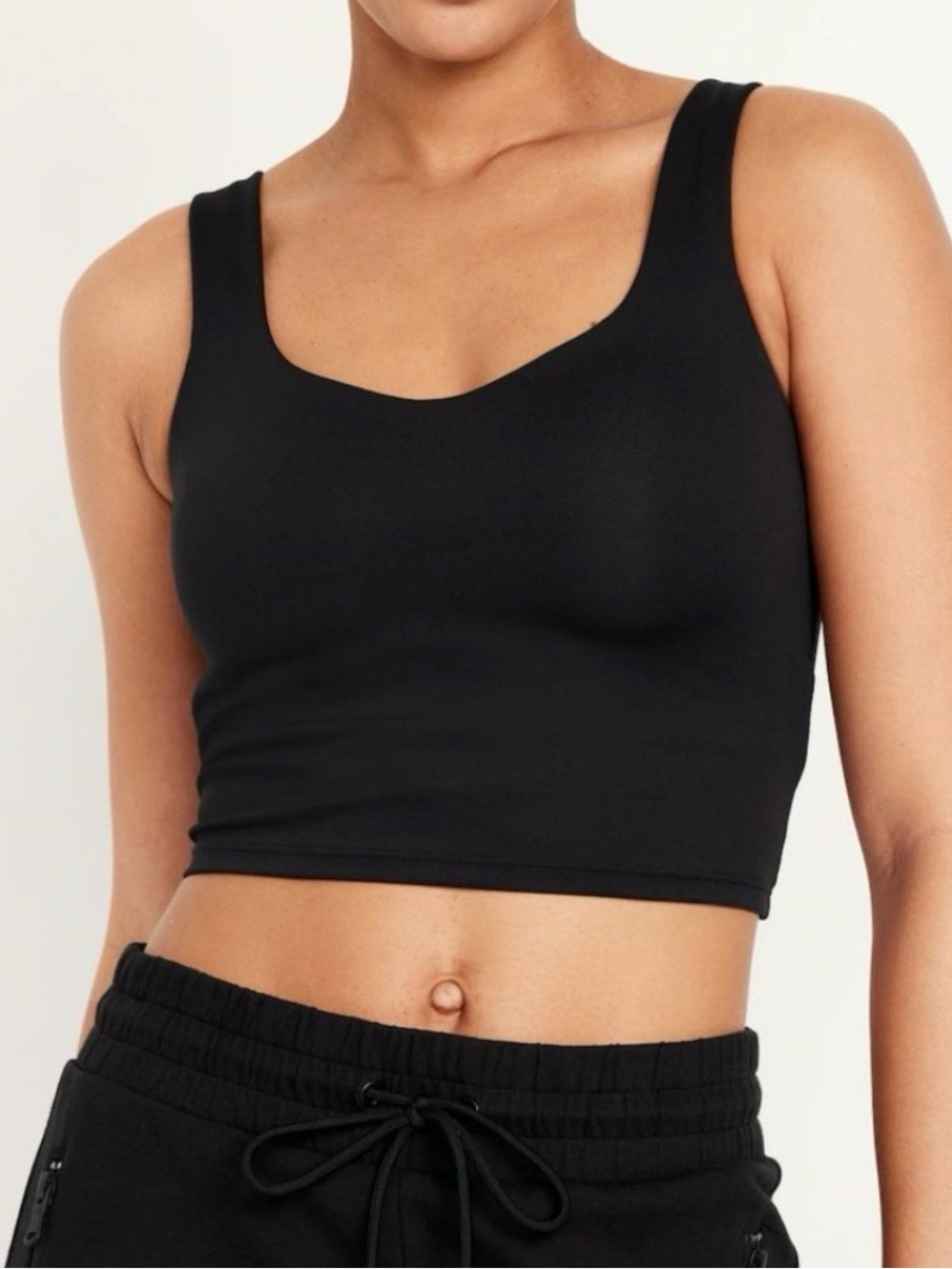 Old Navy Powersoft Light Support Long Line Sports Crop Top Shelf Bra Large